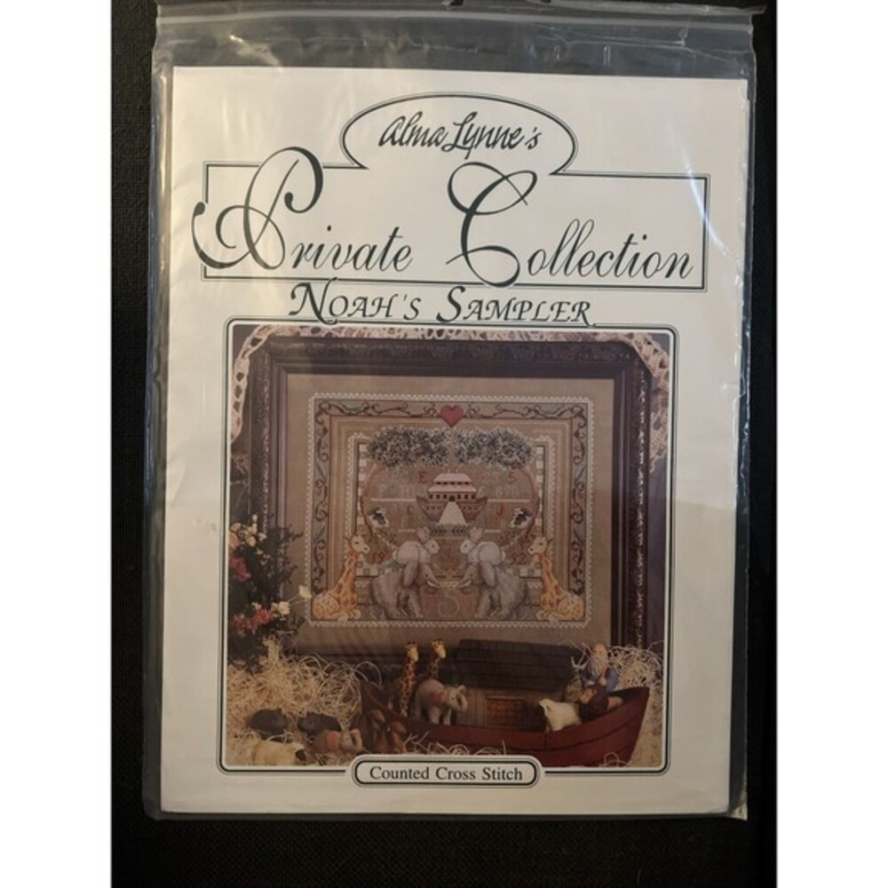 Rare Alma Lynne Noah's Ark Sampler Cross Stitch Pattern Private Collection OOP